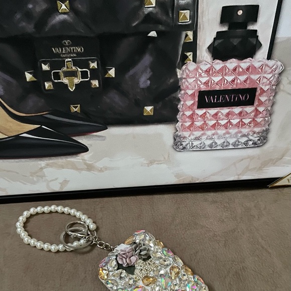 Compact mirror jeweled keychain - Picture 4 of 5